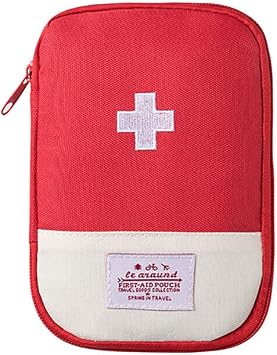 First Aid Bag-Portable Empty First Aid Kit Bag-Mini Empty First Aid Bag Travel First Aid Kit Emergency Medical Storage Bag for Outdoors Camping Hiking Cycling 15x10.5x2cm