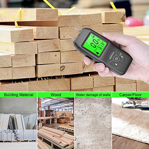 Détecteur de teneur en eau du bois et maçonnerie type broche LCD