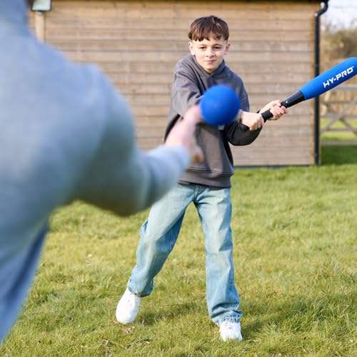 Hy-Pro Schaumstoff Baseball Schläger und Ball Set - Blau, Soft-Touch Schläger und Ball, optimal für Kinder, Rutschfester Griff, 24 Zoll Schaumstoff Schläger, Schaumstoff Ball, Soft Toy, Outdoor-Spiel