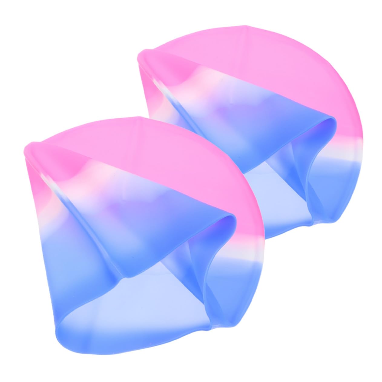 HANABASS 6 Cuffia in Silicone per Adulti Protezione Scivolo Unisex Rosa e Blu Sfumato Facile Indossare e Resistente Allacqua