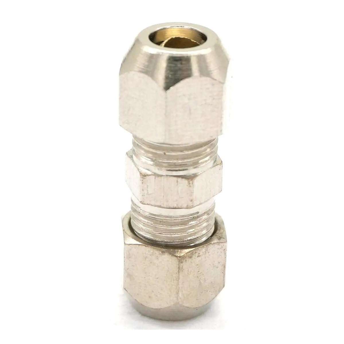 Rvblrdse One Color 2Pcs Fit Tube O/D 6Mm Equal Nikel Plated Brass Ferrule Pneumatic Air Compression Fitting