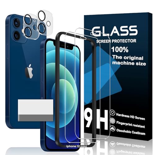 対応 iPhone 12 mini ガラスフィルム iPhone 12 mini ガイド枠付き 指紋防止 【2* フィルム + 2* レンズ保護フィルム+ 1*ガイド枠付き+ 1*取り除き発泡板】iphone12 mini 強化ガラス 液晶 アイフォン 12ミニ 保護フィルム 国産旭硝子素材 撥油性 超耐久 高光沢 超薄型 硬度9H 指紋防止 衝撃吸収 高透過率 飛散防止 貼り付け簡単 気泡なし 極薄 JCJCLY-IP12MN