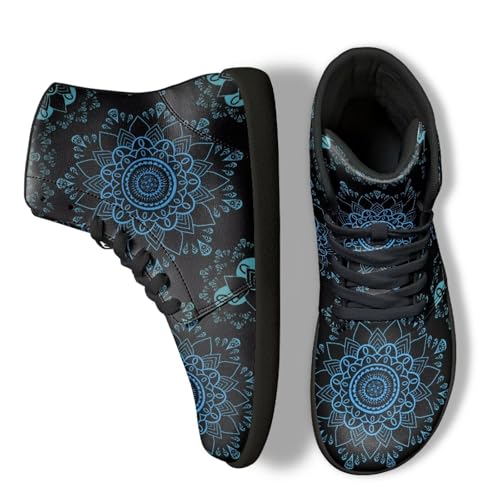 Image of Binienty Zero Drop Sole Barefoot Men's Women's PU Leather Flat Minimalist Barefoot Sneakers Athletic Shoes Waterproof
