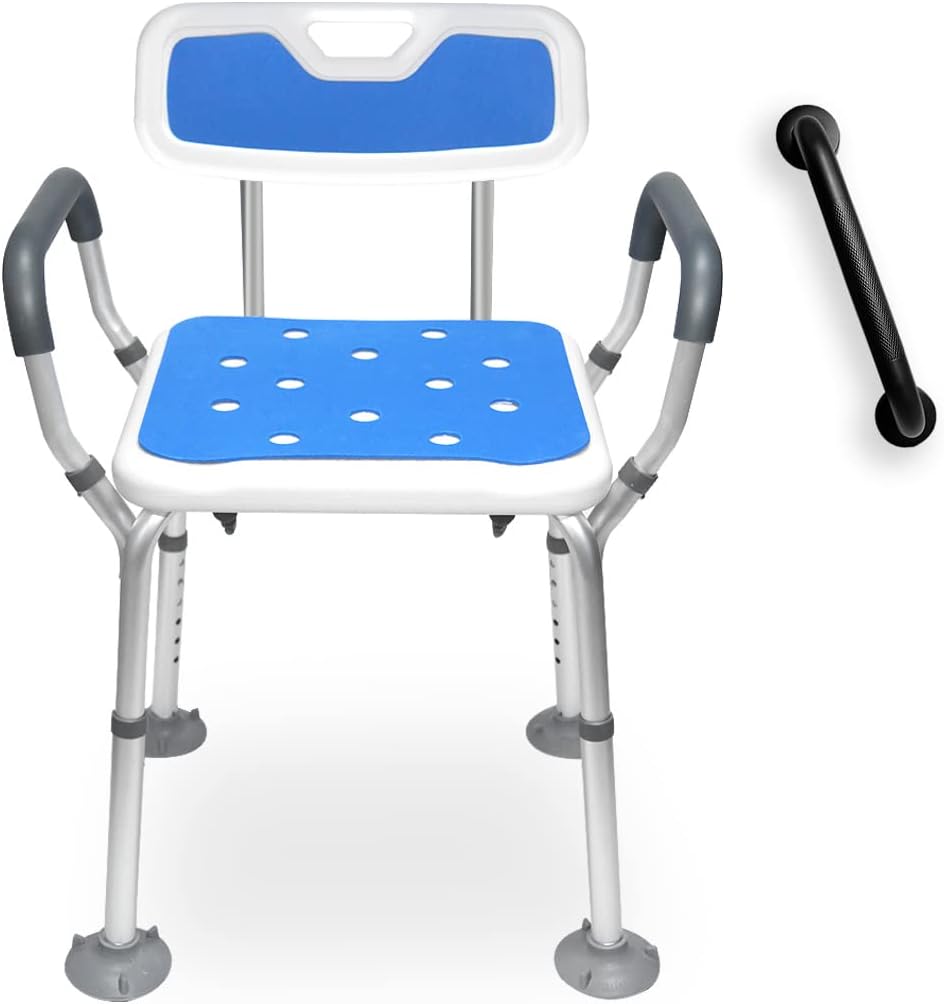 Amazon.com: Shower Chair with Arms Heavy Duty Bath Chair with Back ...