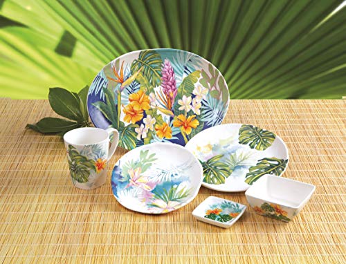 Island Plantations Lauren Roth Designer Hawaiian Ceramic Dinnerware Collection - Tropical Garden (Dinner Plate) - Image 3