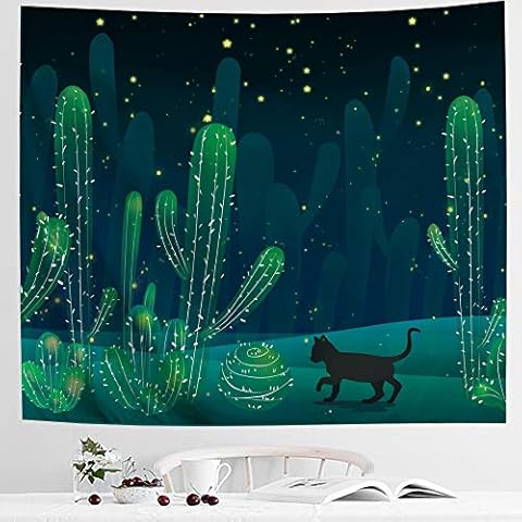 IcosaMro Cactus Tapestry Wall Hanging Decor Cover