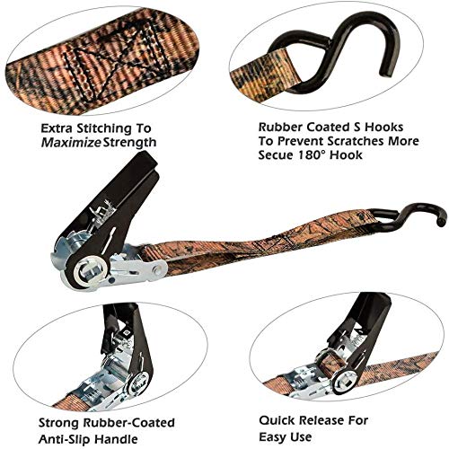 XSTRAP Ratchet Tie Down Straps, 4 Pk - Image 4