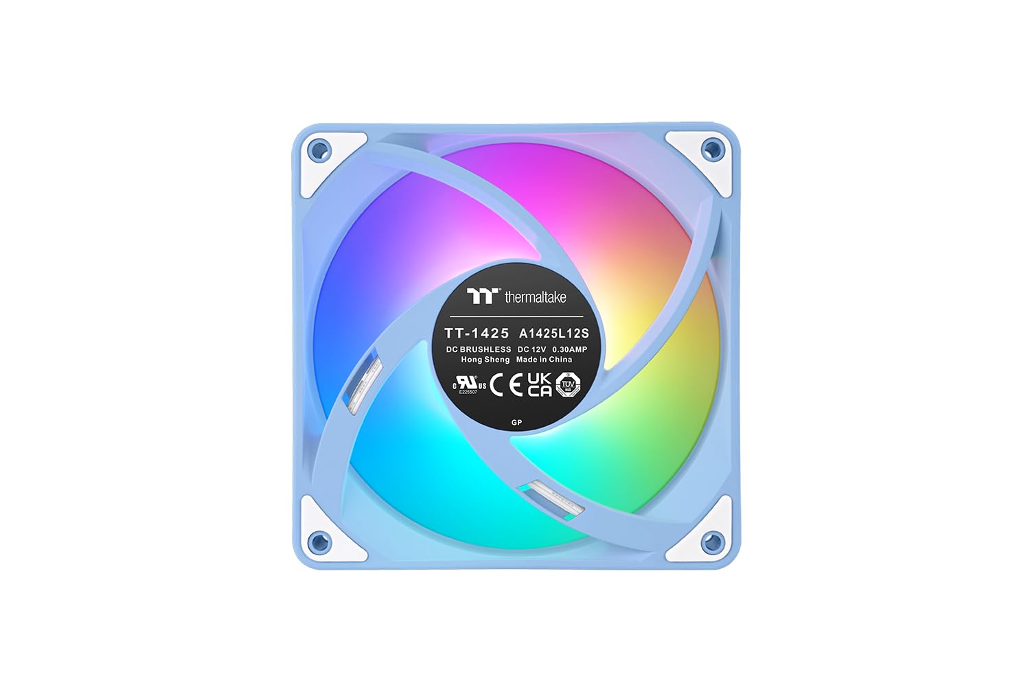 Thermaltake CT140 EX Reverse ARGB Sync PC Cooling Fan | 140‑mm‑ARGB‑PWM‑Lüfter | Hydrangea Blue | 3 Fan Pack – Ansicht 4