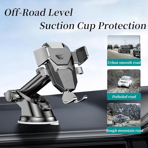 Image of car Mobile Holder for Dashboard with 360 Degree Rotation Phone Holder in car with Quick Release Button, Strong Suction Cup Mount for Windshield & Dashboard, Mobile Holder for car