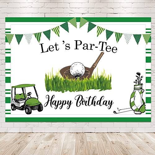 Newsely Let's Partee Golf Birthday Backdrop, 7x5 ft