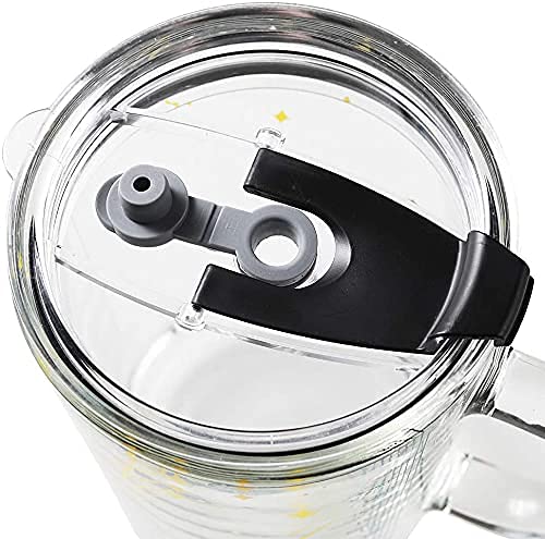 Image of WEZOSHINET Transparent Coffee Mug with Lid Glass Mug with Handle and Straw for Milk Coffee Tea Juice Leak Proof Light Weight Printed Glass Mug for Kids Ideal for Birthday Gifts Home (Pack of 1)
