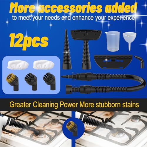 Hand Held Steam Cleaner, Portable Steam Cleaners, Steam Cleaner Handheld, Comes with 12-Piece Accessories for Multi-Surface Stain Removal, Perfect for Stain Removal, Car, Sofa, Floor, Bathroom, Window - Image 6