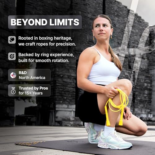 Image of HONOR ATHLETICS Speed Rope, Skipping Rope - Best for Double Under, Boxing, MMA, Cardio Fitness Training Condition - Adjustable 10ft - Jump Rope - (Snow White)