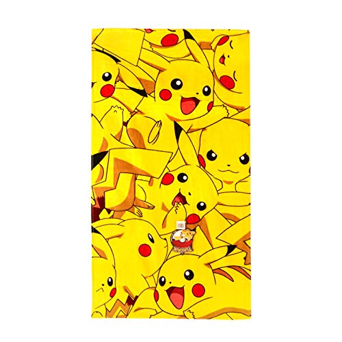 Pokemon Boom Pikachu Handdoek, Katoen, Geel, 140 x 70 x 2 cm