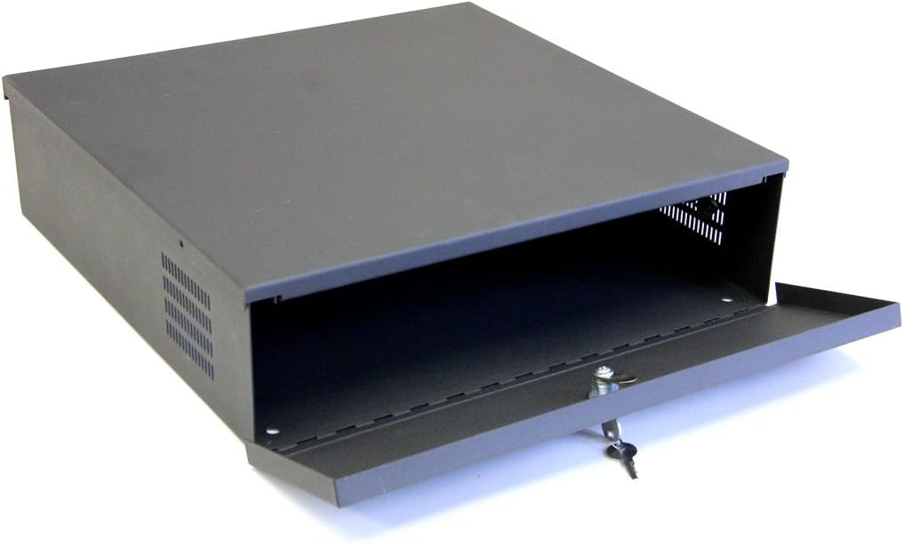 DVR Lock Box CCTV 18 X 18 X 5-16 Gauge Steel Security Digital Video Recorder Lockbox with FAN NVR Network Locking Box