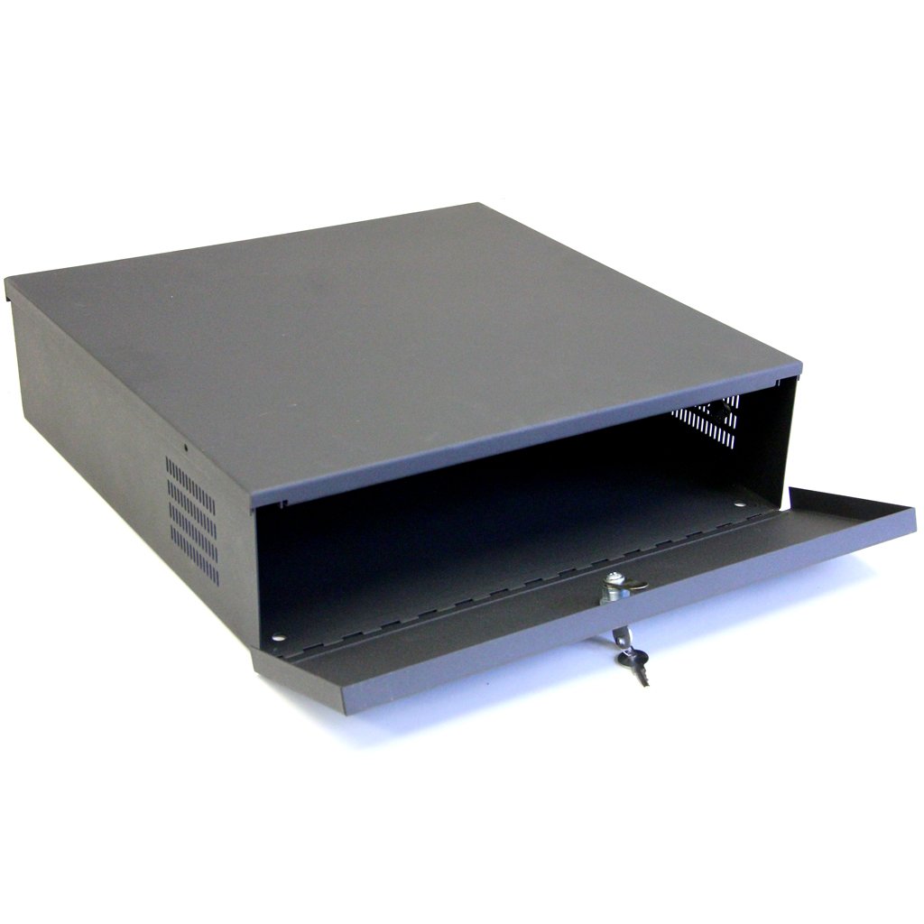 DVR Lock Box CCTV 18 X 18 X 5-16 Gauge Steel Security Digital Video Recorder Lockbox with FAN NVR Network Locking Box