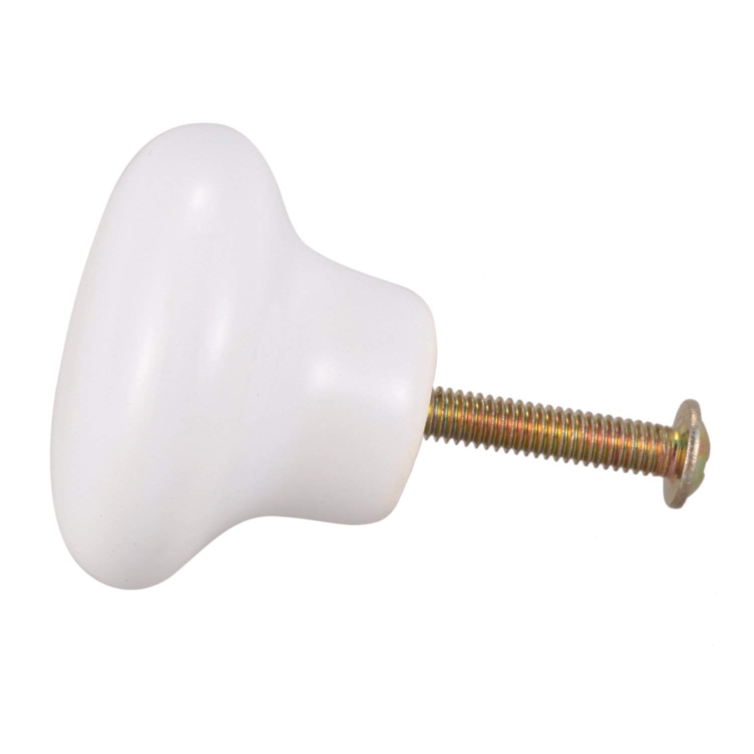 Ctrlzs White 1Pcs Ceramic Door Round Handles Kitchen Cabinet Cupboard Wardrobe Pull Knobs S