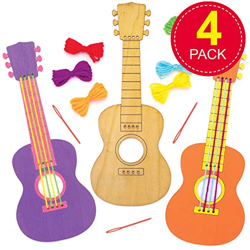 Baker Ross AT812 Gitaar Naaien Kits voor Beginners - Pack van 3, Houten Gitaar Craft Kits voor Kinderen Kunst en… - Image 3