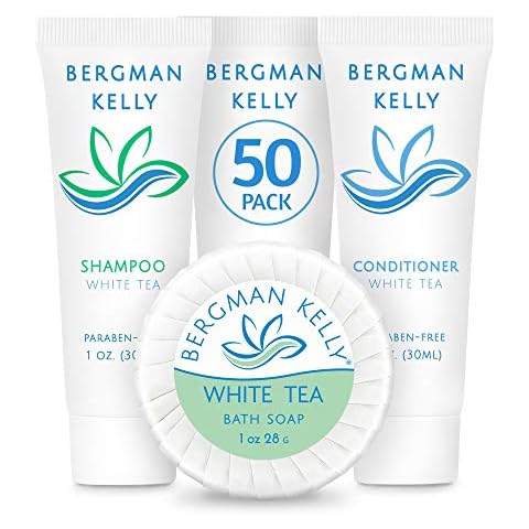 BERGMAN KELLY 3-Piece Hotel Soap Bars, Shampoo & Conditioner Set Cover