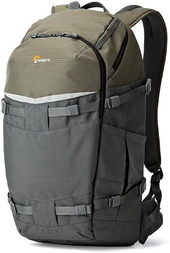 Lowepro Flipside Trek 450 Backpack, Camera Backpack for DSLRs and Multiple Lenses, for Laptop, Tablet, Photo Accessories, Tripod, Grey, 17 x 26 x 31 cm