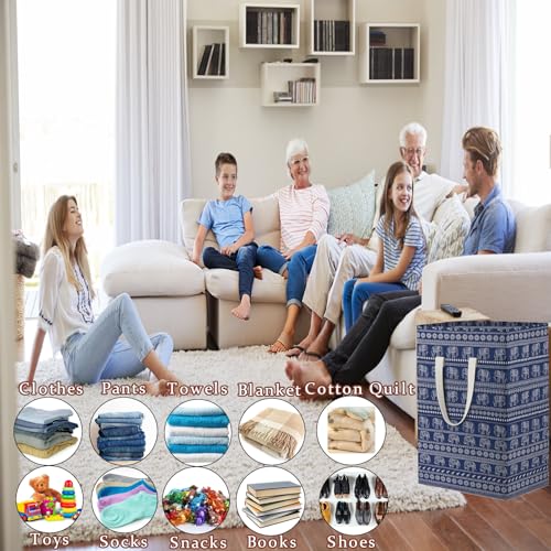 Image of Waterproof Laundry Hamper Collapsible Laundry Basket Extended Cotton Handle Laundry Bag Large Clothes Storage Toy Organization for Bathroom Bedroom Laundryroom College Dorms