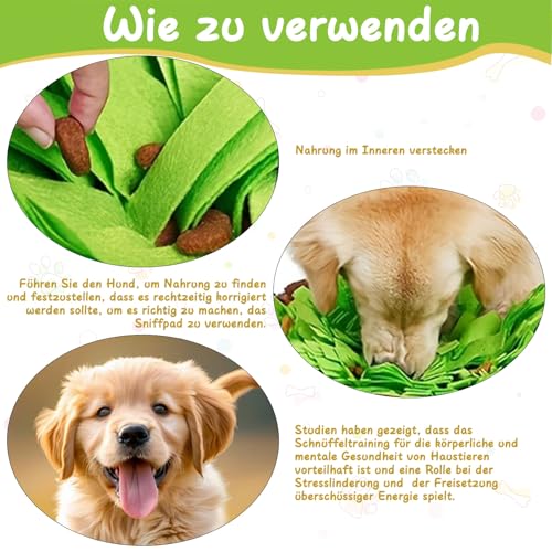 Schnüffelteppich Hund, Haustier Schnüffelmatte Hunde, Leckmatte Hund, Futter Schnüffeln Fütterung Matte, Welpe Langsam Füttern Training Matte, Fördert die Natürliche Nahrungssuche und Stressabbau