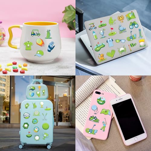 Image of 120 PCS Golf Sport Pre-Cut Temporary Tattoos | | Super Cute Themed Birthday Party Favors, Supplies, Decorations, Green Sport Fake Tattoo Stickers, Gifts for Boys Girls