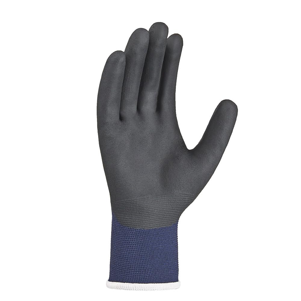 texxor 12 Stück Nylon-Strickhandschuhe eco touch® 2451, Packung, dunkelblau-schwarz, 9/L