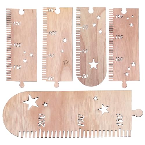 HYTROVE 木製星形成長チャート 部屋壁掛け身長計 シンプルデザイン耐久性キッズルーム装飾 幼稚園対応高さ測定ルーラー