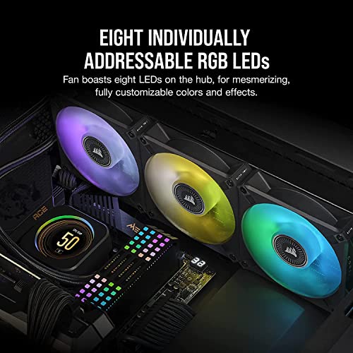 Image of CORSAIR ML140 RGB Elite, 140mm Magnetic Levitation RGB Fan with AirGuide, Single Pack