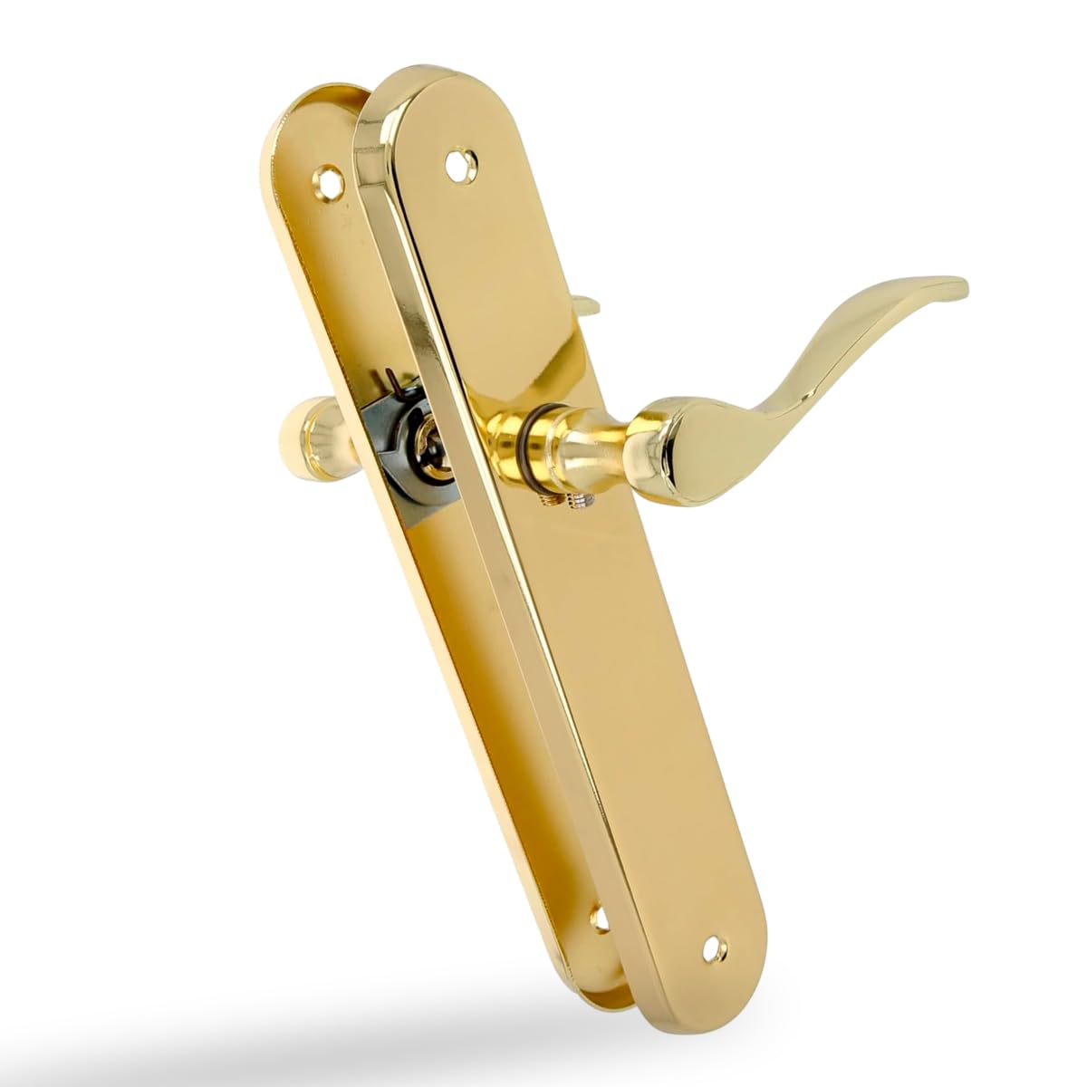 Amig - Lot de 2 poignées de porte - Poignées décoratives pour portes intérieures - Installation facile et utilisation confortable - Rosace Ø 65 mm - Zamak - Finition chromée mate