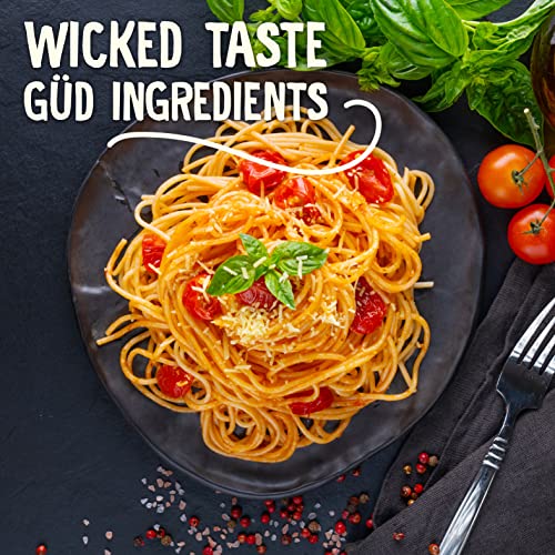 Image of WickedGud 2X Fiber Rigatoni & Spaghetti Pasta Combo | No Maida | Durum Wheat Semolina | Brown Rice | Red Lentils | Healthy Diet Pasta - 400gm x 2