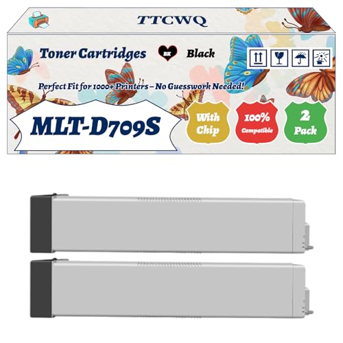 Compatible for Samsung MLT-D709S Toner Cartridges Work for Samsung SCX-8123N SCX-8123NA SCX-8128NX SCX-8128NA Printers, with Chip, High Yield 25000 Pages, High-Definition Printing (2-Pack Black)