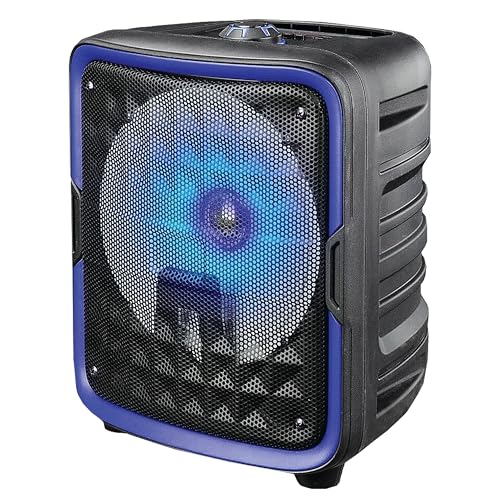 IQ Sound IQ-6608DJBT 8-inch Bluetooth Speaker with True Wireless Technology (TWS), Crystal Clear Sound, 1000W Peak Power Capacity, Precise Volume Contro, FM Radio, USB/Micro SD/AUX/Mic Inputs (Blue)