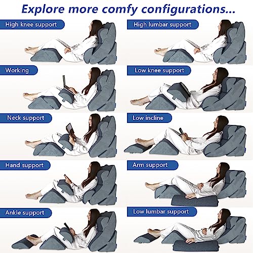 Kingpavonini ZZ-WP 6Pcs Orthopedic Bed Wedge Pillow For Sleeping, Post Surgery Memory Foam thumb #2