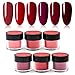 Honey Joy 6 BOX/SET Wine Red Dip Powder Dark Barn Red Fine Dipping Powder Colors No Need Lamp Cure,Like Gel Polish Effect,Even & Smooth Finishing (DP-A-6pcs-10g/box)