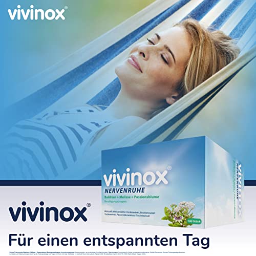 vivinox Nervenruhe Beruhigungsdragees: Pflanzliches Beruhigungsmittel mit Baldrian für Unruhezustände und nervös bedingte Einschlafstörungen, 100 Stk.