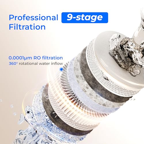 Image of Waterdrop X8 Reverse Osmosis System, NSF /ANSI 42&58&372 Certified, 800 GPD Tankless RO Water Filter, 9-Stage Filtration, Undersink, 2:1 Pure to Drain, LED Faucet, BPA Free, [ NO Minerals Added ]