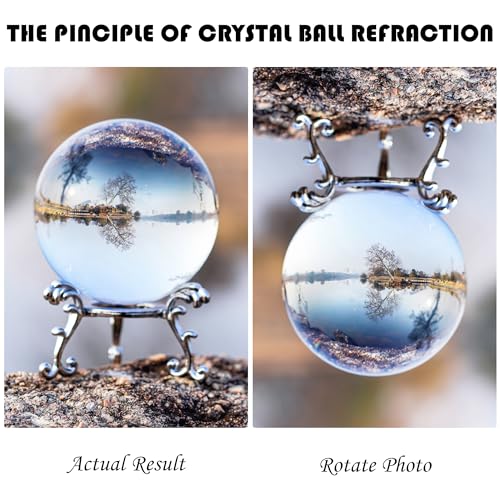 Image of Clear Crystal Ball 2.3in Real Glass Ball with Stand for Home Decor Gift