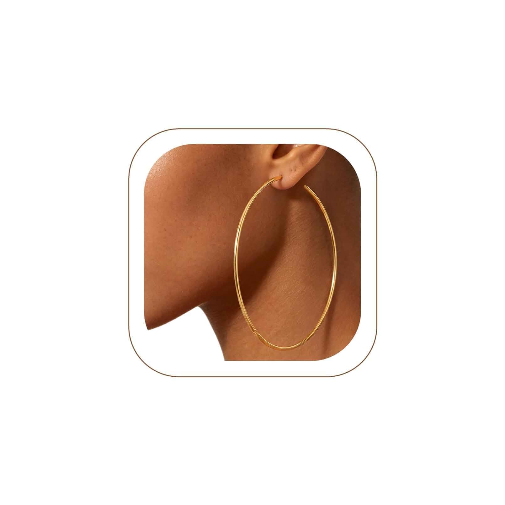 KeyStyle Hoop Earring for Women,Gold/Silver/Black/Rose Gold Thin Hoops 2mm Thin Stainless Steel Hoops,Lightweight Hoop for Sensitive Ears,Hypoallergenic Birthday Jewelry for Her,15-100mm