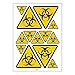Planche A4 de stickers danger biologique autocollant adhésif - B83