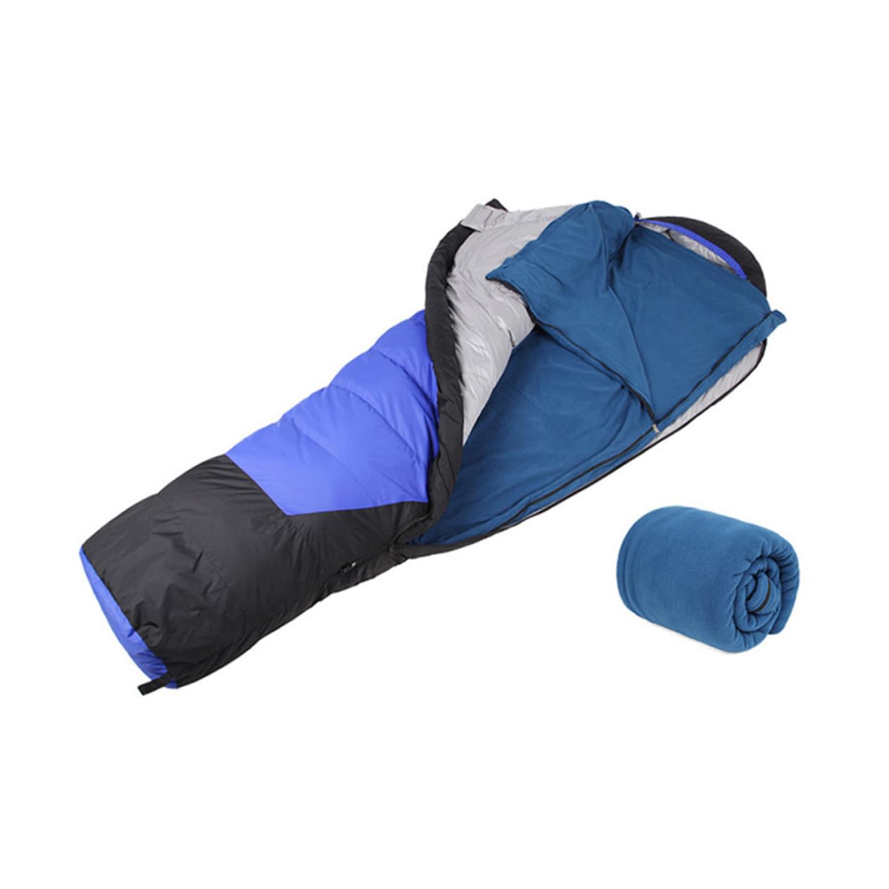 GALPADA Schlafsack für Kühlere Temperaturen aus Fleece mit Aufbewahrungstasche für Wanderungen und Outdoor-aktivitäten Blau Bequemer und Leichter Campingschlafsack Strapazierfähig