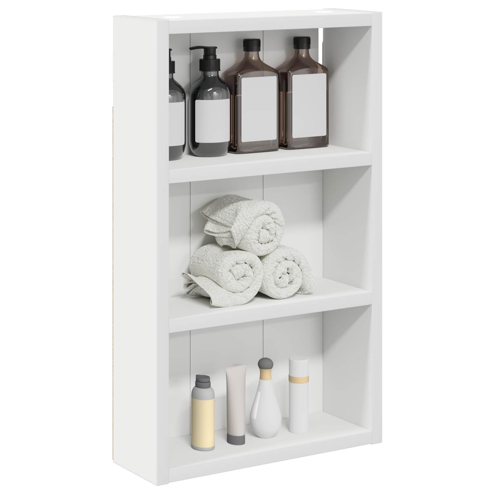 Armario de pared para cuarto de baño, 30 x 10 x 50 cm, con 2 estantes, montado en la pared, moderno espacio de almacenamiento para muebles de baño, armario bajo lavabo y lavabo