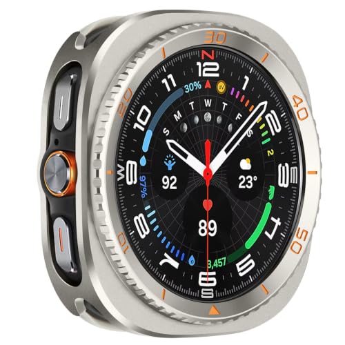 Protector de pantalla Samsung Galaxy Watch Ultra 47mm funda metálica robusta titanio naranja