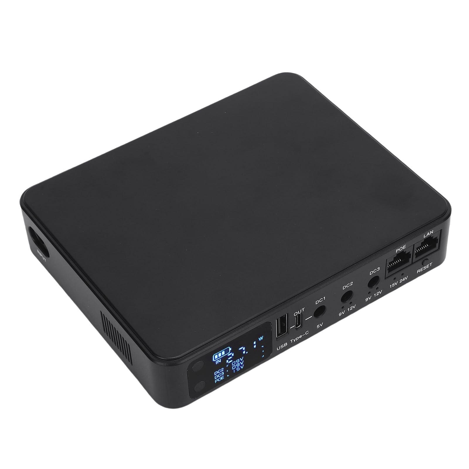 Batterie de Secours UPS 18000mAh Affichage numérique Alimentation Portable DC USB POE pour caméras de sécurité et routeurs (Prise UE)