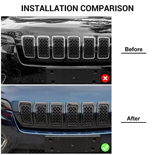 Image of JeCar Grill Inserts for 2019+ Jeep Cherokee (Carbon Fiber Grain)