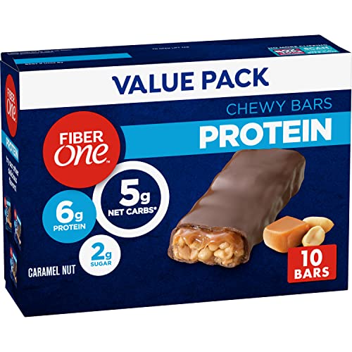 Fiber One Chewy Protein Bars Caramel Nut Protein Snacks 10 ct