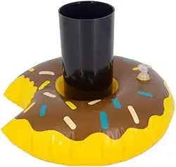Boia Porta Copo Donuts Marrom Flutuador Praia Piscina Festa