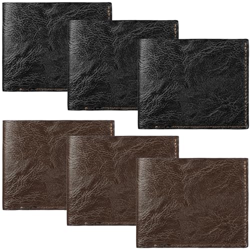 Portefeuille en cuir pour homme pince à billets porte-cartes noir marron mince lot de 6