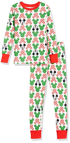 Amazon Essentials Boys Disney Star Wars Marvel Snug-Fit Cotton Pajamas Sleepwear Sets, 2-Piece Mickey Holiday, Medium